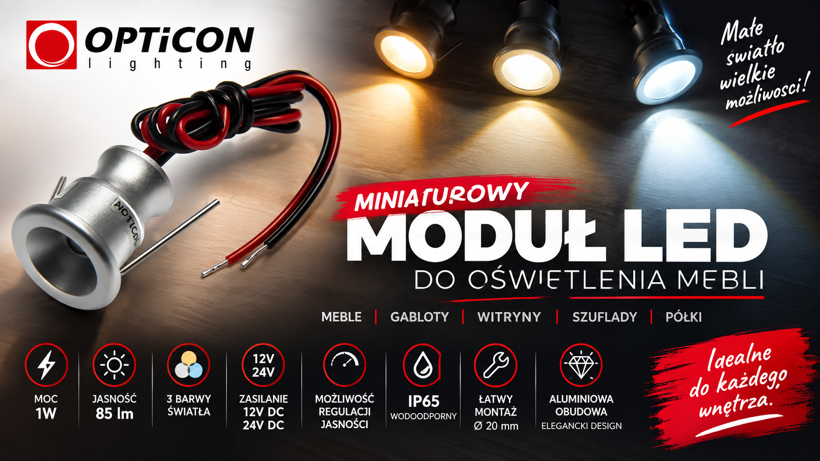 Nowość w Ofercie: Miniaturowy Moduł Świetlny LED do Oświetlenia Mebli Nowość w Ofercie: Miniaturowy Moduł Świetlny LED do Oświetlenia Mebli