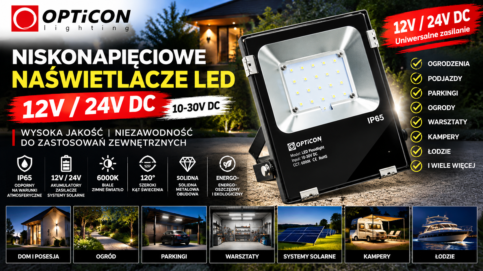 Niskonapięciowe Naświetlacze LED 12V / 24V DC Niskonapięciowe Naświetlacze LED 12V / 24V DC