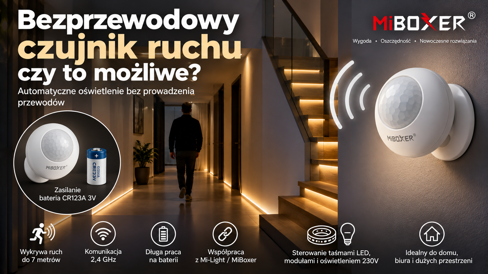 Bezprzewodowy czujnik ruchu – czy to możliwe? Jak automatycznie włączać oświetlenie Bezprzewodowy czujnik ruchu – czy to możliwe? Jak automatycznie włączać oświetlenie